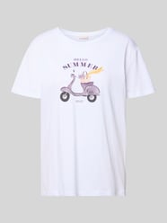 T-Shirt mit Motiv und Ziersteinbesatz von Liu Jo White - 14