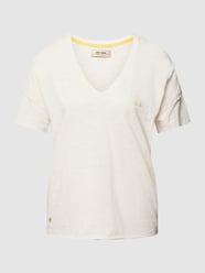 T-shirt ze zrolowanym brzegiem model ‘CLORY’ od MOS MOSH Beżowy - 25