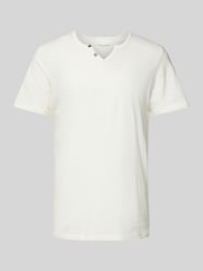 T-Shirt mit V-Ausschnitt Modell 'SPLIT' von Jack & Jones Weiß - 38