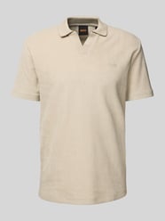 Regular Fit Poloshirt mit Label-Stitching von BOSS Orange Beige - 35