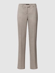 Stoffen broek met pied-de-poule-motief van comma Bruin - 15