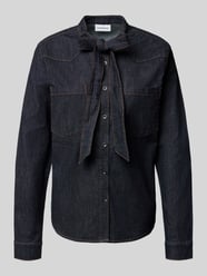 Regular Fit Jeansbluse mit Schleifen-Detail von comma - 12