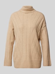 Loose Fit Strickpullover mit breitem Umschlag Modell 'JEANETT' von Only Beige - 13