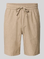 regular fit bermuda van mix van katoen en linnen model 'LINUS' van ONLY & SONS Beige - 11