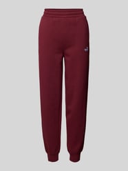 Slim fit sweatpants met labelstitching van PUMA Bordeaux - 25
