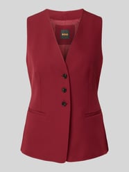 Regular Fit Weste mit Paspeltaschen von BOSS Orange Bordeaux - 32
