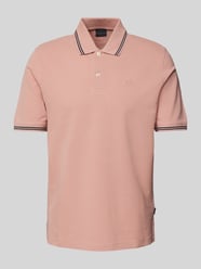 Regular fit poloshirt met labeldetail van bugatti Fuchsia - 44