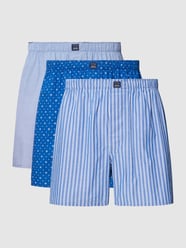 Boxershorts mit Allover-Muster im 3er-Pack von Christian Berg Men Blau - 28