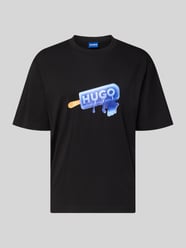 t-shirt o kroju regular fit z czystej bawełny model 'NOGLASY' od HUGO Blue - 11