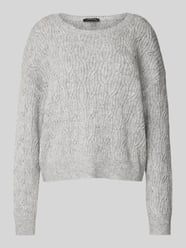 Gebreide pullover met ronde hals van comma Grijs / zwart - 31