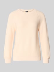 Sweter dzianinowy z czystej bawełny, krój regular fit, model 'FOVILA' od BOSS Fuksjowy - 16