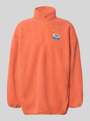 Oversized Fit Sweatshirt in Teddy-Optik mit Troyer-Kragen von American Vintage Orange - 33