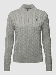 Strickpullover mit gerippten Abschlüssen und Regular Fit von Polo Ralph Lauren Grau - 35