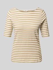 Slim fit gebreid shirt van puur katoen van s.Oliver RED LABEL Beige - 38