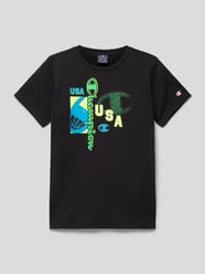 T-shirt z nadrukiem z logo od CHAMPION Czarny - 13