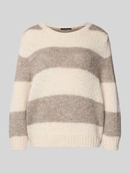 Relaxed Pullover in Strick-Optik mit Woll- und Mohair-Anteil von Oui Beige - 12