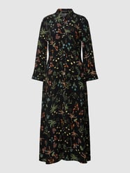 Overhemdjurk van viscose met all-over motief, model 'Violetta' van Soaked in Luxury Zwart - 21