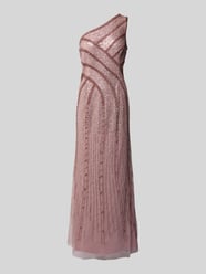 Abendkleid mit glitzer-Mesh im One-Shoulder-Design von Adrianna Papell Pink - 9