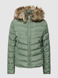 Steppjacke mit Kunstfellbesatz Modell 'ELLAN' von Only Grün - 9