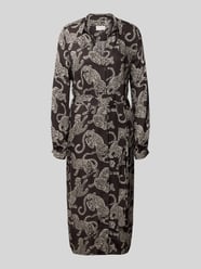 Hemdblousejurk van viscose met bindceintuur van Milano Italy - 26