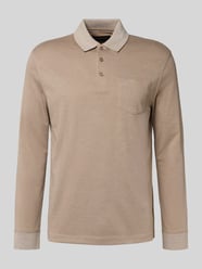 Poloshirt mit Label-Stitching von bugatti Beige - 26