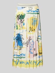 Spódnica midi z plisami od Oui Żółty - 36