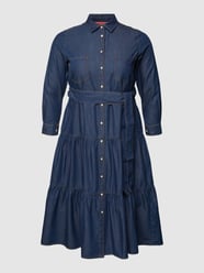 Jeanskleid mit Umlegekragen Modell 'DAKAR' von Marina Rinaldi Blau - 26