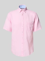 Regular Fit Freizeithemd aus Leinen-Baumwoll-Mix von Fynch-Hatton Pink - 3