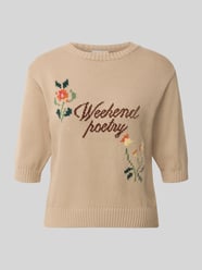 Regular fit gebreid shirt van katoenmix model 'FIACRE' van Weekend Max Mara Beige - 11