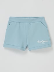 Sweatshorts van katoen, model 'Rosemery' van Pepe Jeans Blauw / turquoise - 24
