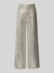 Wide Fit Stoffhose mit Allover-Pailettenbesatz Modell 'Fauca' von ICHI Beige - 10