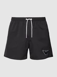 Badehose mit Label-Patch Modell 'SPONGE EAGLE' von Emporio Armani Schwarz - 31