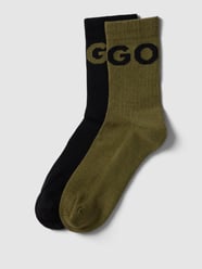 Socken mit Label-Print im 2er-Pack Modell 'RIB' von HUGO Beige - 28
