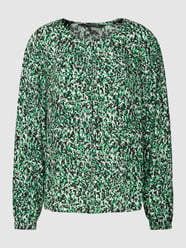 Blouse met all-over motief van comma Groen - 25