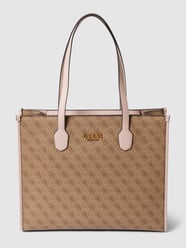 Torba tote z logo na całej powierzchni od Guess Różowy - 30