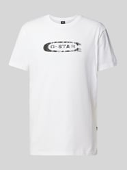 T-Shirt mit Label-Print von G-Star Raw Weiß - 19