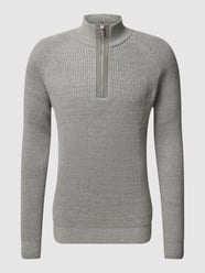 Strickpullover mit kurzem Reißverschluss von s.Oliver RED LABEL Grau - 14