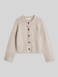 Strickjacke aus Alpaka Wolle mit Rollsaum von Marc O'Polo Beige - 33