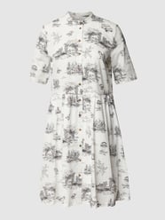 Hemdblusenkleid mit Allover-Muster von Jake*s Casual Weiß - 17