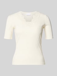 T-shirt in riblook met kant van Jake*s Collection - 40