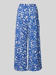 High Waist Wide Leg Stoffhose mit Strukturmuster Modell 'AYA BEA' von Vila Blau - 1