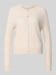 Regular Fit Strickjacke aus reinem Kaschmir mit Zopfmuster von Christian Berg Woman - 40