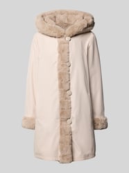 Keerbaar jack van imitatiebont met capuchon en steekzakken van PETITE M. - 1