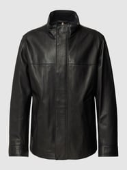 Lederjacke mit Label-Details von BOSS Schwarz - 39