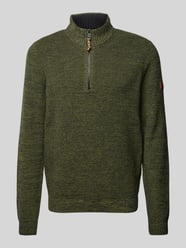 Gebreide pullover met ribboorden van camel active Groen - 18