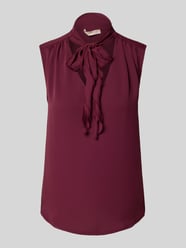 Regular fit blousetop met sierstrik van Rinascimento Bordeaux - 13
