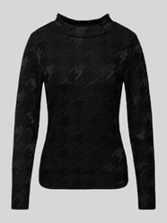 Slim fit T-shirt met pied-de-poule-motief van s.Oliver BLACK LABEL - 6