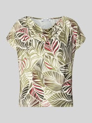 T-shirt in all-over look met cascadehals van MORE & MORE - 7