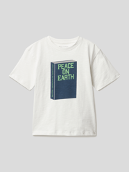 T-Shirt aus Bio-Baumwolle mit Image-Print von Marc O'Polo Weiß - 11