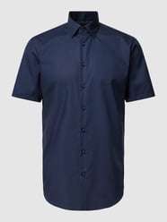 Regular Fit Business-Hemd aus reiner Baumwolle mit Kentkragen von Christian Berg Men Blau - 30